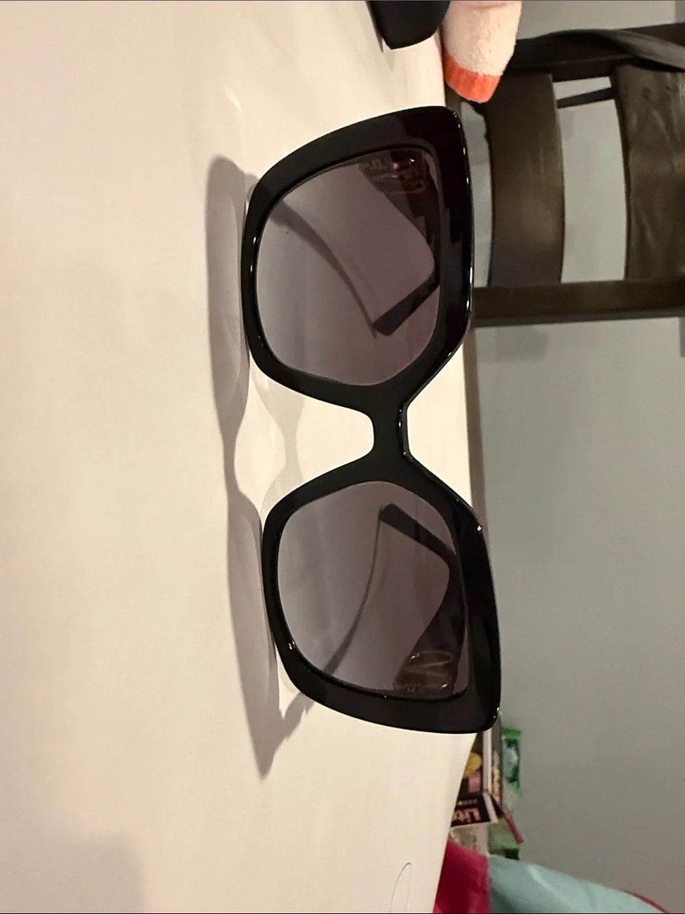 Valentino Black Oversized Square Sunglasses with Dark Lenses